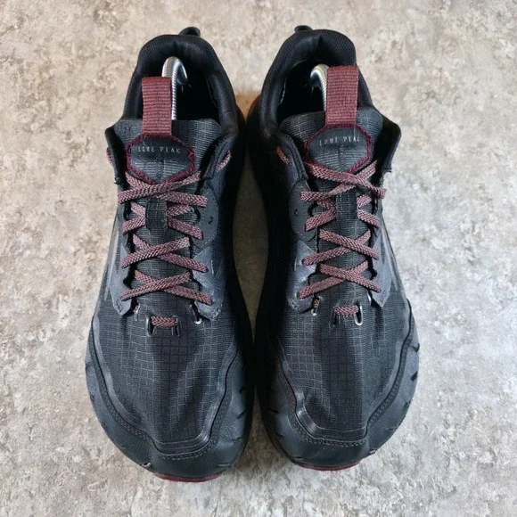 Altra Lone Peak Trail Running Shoes Mens 10 Gray Burgundy Zero Drop *Read Desc. - Picture 2 of 10